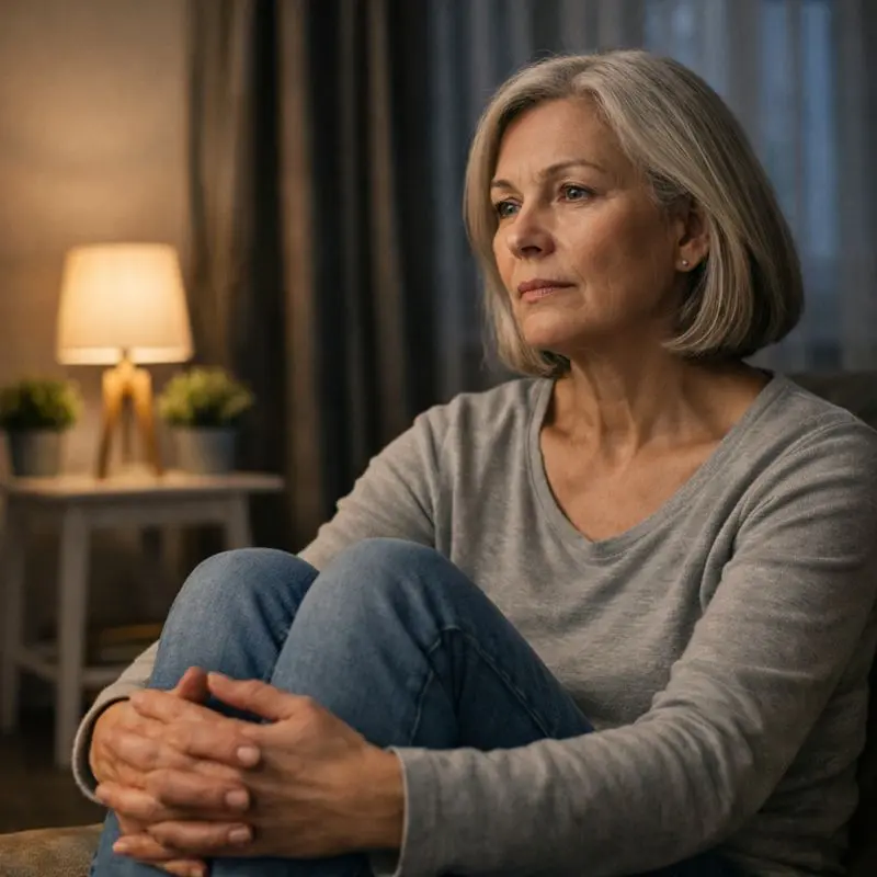 Woman resting peacefully at night